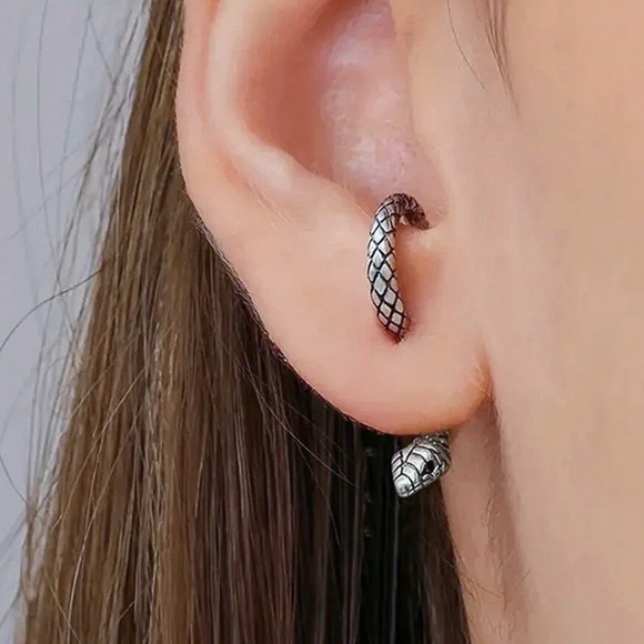 Any 4/$25! Silver Snake/Serpent Stud Earrings - Picture 2 of 6